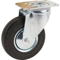 Tente Caster wheel swivel, rubber wheel: diameter 125x37mm, plate fitting: 105x85mm Load: 100kg, 3470DVJ125P62