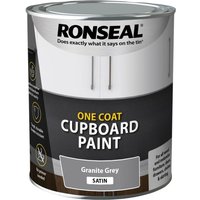 Ronseal One Coat Cupboard Paint Granite Grey Satin 750ml 39371