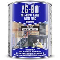Action Can ZG-90 Anti-rust paint with zinc, brush on, black, 900ml ZG90900BKBRUSH