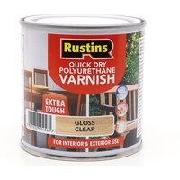 Rustins Quick Dry Polyurethane Varnish Gloss Clear 1L POGCW1000