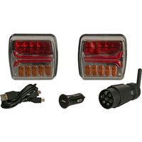 Kramp Wireless light set LED, square, 12V, Li-ion, magnetic, 110x103, 7-pin plug, LA60035