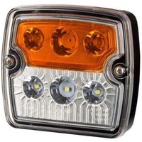 Kramp Multifunction front light LED, square, 12/24V, white, 105.4x29.5x97.4mm, 6 LED's, LA80032