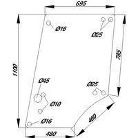 Kramp Door glass upper D8054A