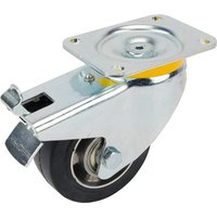 Tente Caster wheel swivel, rubber wheel: diameter 125x50mm, with brake, plate fitting: 137x105mm Load: 300kg, 4687IEP125P63