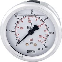 WIKA Glycerine pressure gauge 63 mm 60 bar, rear mount B711W063060T