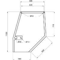 Kramp Door glass upper D7307