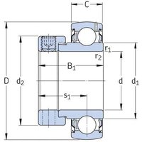 SKF Bearing insert 1-1/4" / 31.75x62x18mm YET206104SKF