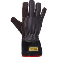 Kramp Work gloves black leather size 9/L Protect by KG0800509
