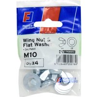ForgeFix Wing Nut & Washer M10 Pack of 4 FPKWNW10