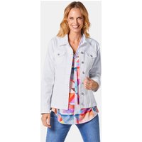 Veste en jean intemporelle agrémentée de détails séduisants - blanc - Gr. 20 de Goldner Fashion