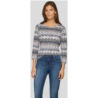 Atelier Goldner Tshirt en jersey avec motif en zigzag beige taupe gris Gr 48 de Goldner Fashion