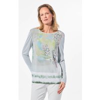 Atelier Goldner Blusenshirt in Graugrün mit Mustermix 24% Rabatt auf Größe 23