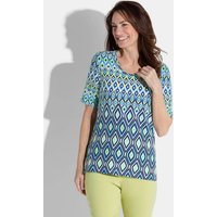 Atelier Goldner 50% Rabatt auf trendiges gemustertes JerseyShirt in BlauGrün Gr 22