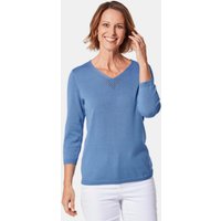 Pull à encolure en V facile à combiner - bleu - Gr. 20 de Goldner Fashion
