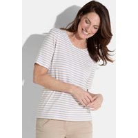 Atelier Goldner 54% Rabatt auf Ringelshirt aus ViskoseJersey in Creme und Taupe Gr 54