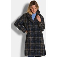 Manteau en bouclette à carreaux - marine / camel / à carreaux - Gr. 42 de Goldner Fashion