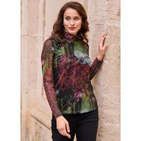 T-shirt en mesh à col droit - multicolore / à motifs - Gr. 36 de Goldner Fashion