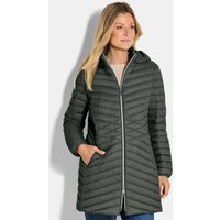 Doudoune longue féminine avec matelassage flatteur - kaki - Gr. 50 de Goldner Fashion
