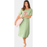 Atelier Goldner Réduction de 68 % sur une chemise de nuit en coton à manches courtes verte