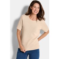 Pull à manches mi-longues avec motif à pois - beige - Gr. 20 de Goldner Fashion