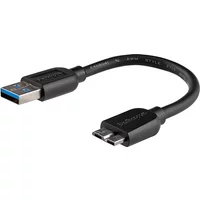 StarTech USB3AUB15CMS | 15cm (6in) Short Slim SuperSpeed USB 3.0 A to Micro B Cable M/M