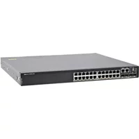 Dell 210-AXFB | EMC PowerSwitch N2200-ON Series N2224PX-ON Series 12 x 2.5GBase-T RJ-45 PoE+ and 12 x 2.5GBase-T RJ-45 PoE++ and 4 x 25GbE SFP28 and 2 x 40GbE QSFP+ Ports with OS6 Front-to-Back Airflow Layer 3 Managed Switch