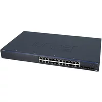 Juniper 750-037904 | 24-Ports 10/100/1000Base-T Ethernet Switch with 4 SFP Gigabit Ethernet uplink ports and internal DC power Supply