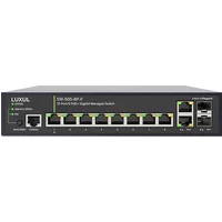 Luxul SW-505-8P-F | 8 PoE+ and 2 RJ45 + 2 SFP Ports - Gigabit L2/L3 Managed Switch