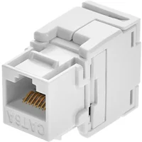 Monoprice 15664 | Cat6A RJ45 Toolless 180-Degree Keystone Jack for 22-24AWG Solid Wire White
