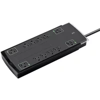 Monoprice 15870 | 12 Outlet Slim Surge Protector 4230 Joules Clamping Voltage 330V 10ft Cord