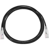 Monoprice 13537 | Cat6 Component Level Ethernet Cable SlimRun Pure Bare Copper UTP 28AWG 550MHz Snagless RJ45 7ft Black