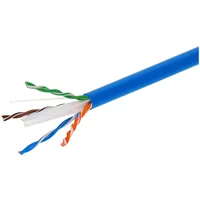 Monoprice 13672 | Cat6 250ft Blue CM UL Cable Stranded (w/spine) UTP 24AWG 550MHz Pure Bare Copper Reel
