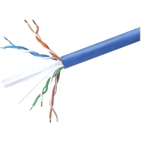 Monoprice 13676 | Cat6 250ft Blue CMR UL Cable Solid (w/spine) UTP 23AWG 550MHz Pure Bare Copper