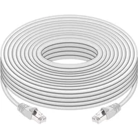 Monoprice 24417 | Cat6A Ethernet Patch Cable Snagless RJ45 550MHz STP Pure Bare Copper Wire 10G 26AWG 100ft White