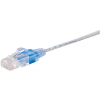 Monoprice 29447 | Cat6A Ethernet Patch Cable SlimRun Snagless RJ45 550MHz UTP Pure Bare Copper 10G 30AWG 5-Pack 0.5ft White