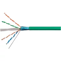 Monoprice 42345 | Cat6A CMR Ethernet Cable UL TAA Shielded (F/UTP) Solid 23AWG 550MHz 10G Pure Bare Copper 500ft Green