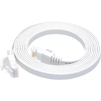 Monoprice 43077 | Cat6 Ethernet Patch Cable Flat FLEXboot Snagless RJ45 550MHz UTP Pure Bare Copper 30AWG 7ft White