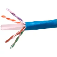 Monoprice 44492 | Cat6 CMP Ethernet Cable UL TAA Solid (w/spine) UTP 23AWG 550MHz Pure Bare Copper 1000ft Blue