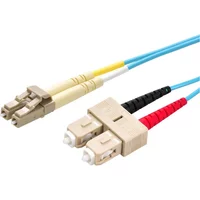 Monoprice 45795 | MM OM3 Fiber Optic Cable LC-SC UL 2mm 50/125 OFNR Duplex Aqua 25m