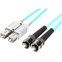 Monoprice 45931 | MM OM4 Fiber Optic Cable SC-ST UL 3mm 50/125 OFNR Duplex Aqua 50m
