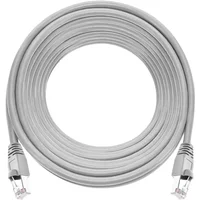 Monoprice 6990 | Cat5e Ethernet Patch Cable Snagless RJ45 Stranded 350MHz STP Pure Bare Copper Wire 24AWG 50ft Gray