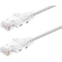 Monoprice 13525 | Cat6 Component Level Ethernet Cable SlimRun Pure Bare Copper UTP 28AWG 550MHz Snagless RJ45 2ft White