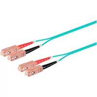 Monoprice 45995 | MM OM3 Fiber Optic Cable SC-SC UL 3mm 50/125 OFNR Duplex Aqua 8m