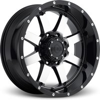 Gear Off Road Wheel 726M Big Block Gloss Black Machined - 20x12 - 8x170 Bolt Pattern - -44 Offset Rims