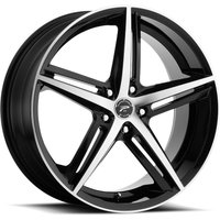 Platinum Wheel 440U Smooth Trip Machined Black - 18x8 - 5x112 Bolt Pattern - 40 Offset Rims