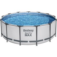 Bestway Frame Pool Komplett-Set Steel Pro MAX™ Ø 396 x 122 cm inkl. Filterpumpe - 1 Set
