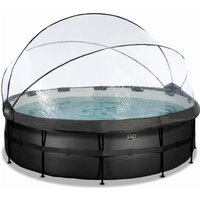 EXIT Toys Frame Pool Ø 450 x 122 cm inkl. Kartuschenfilteranlage und Abdeckung - Black Leather Style - 1 Set
