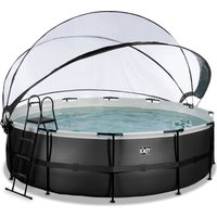 exit-toys-frame-pool-488-x-122-cm-inkl-sandfilterpumpe-abdeckung-leiter-black-leather-style-1-set