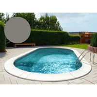 BWT Poolfolie Oval 600 x 320 x 150 cm - Grau - Stärke 0,8 mm / mit Einhängebiese P1