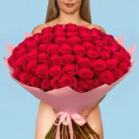 100 Premium Hot Pink Roses